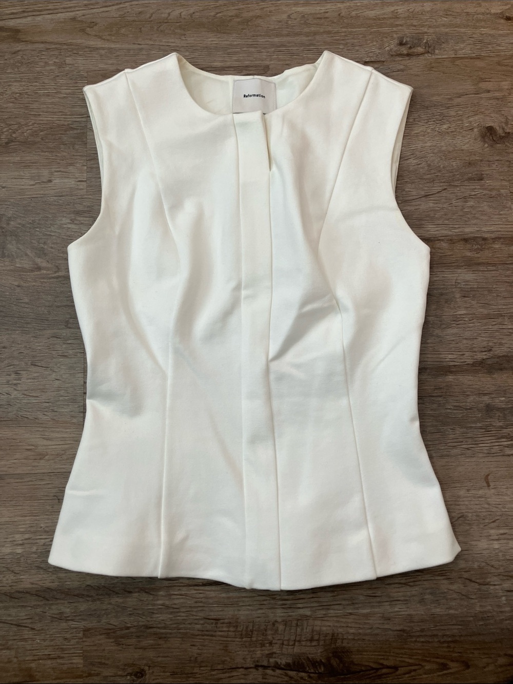 Women's Reformation Cream Sleeveless Structured Top